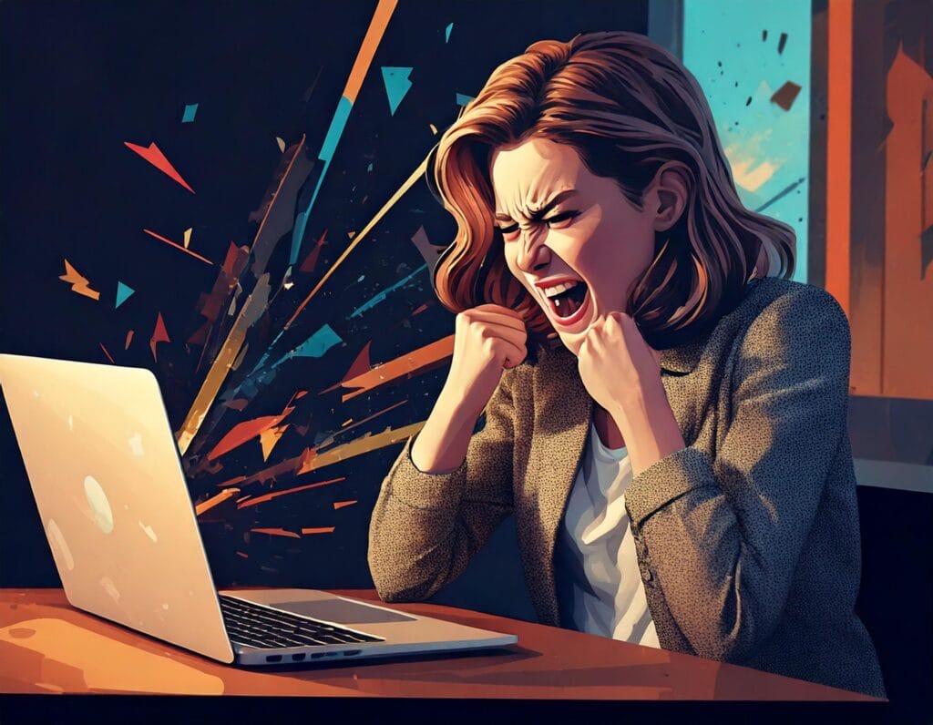 Firefly struggle in front of laptop 97886
